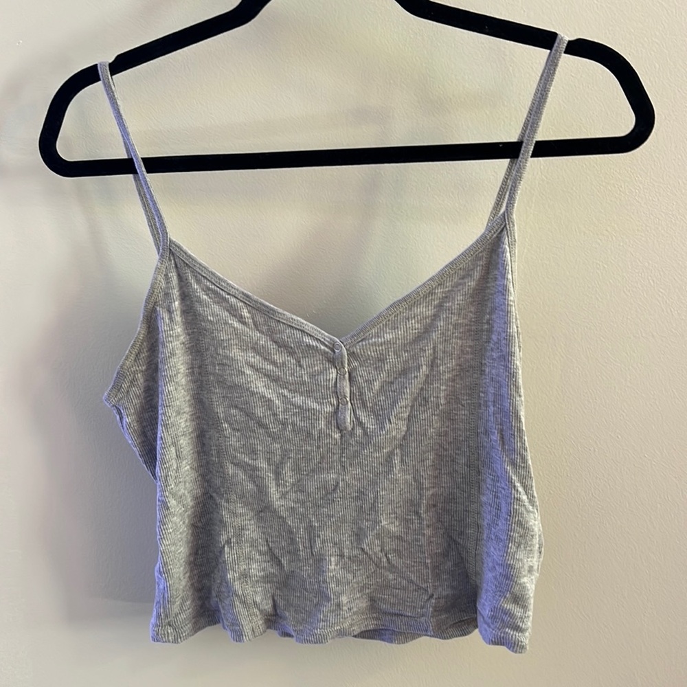Topshop Gray Cropped Tank